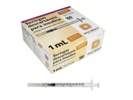 Seringa De Insulina 1 Ml Com Agulha 13 X 0,45 - 100 Unid - Descarpack